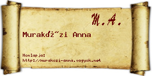 Muraközi Anna névjegykártya