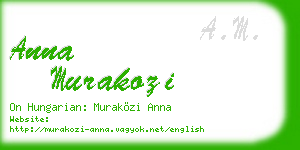 anna murakozi business card